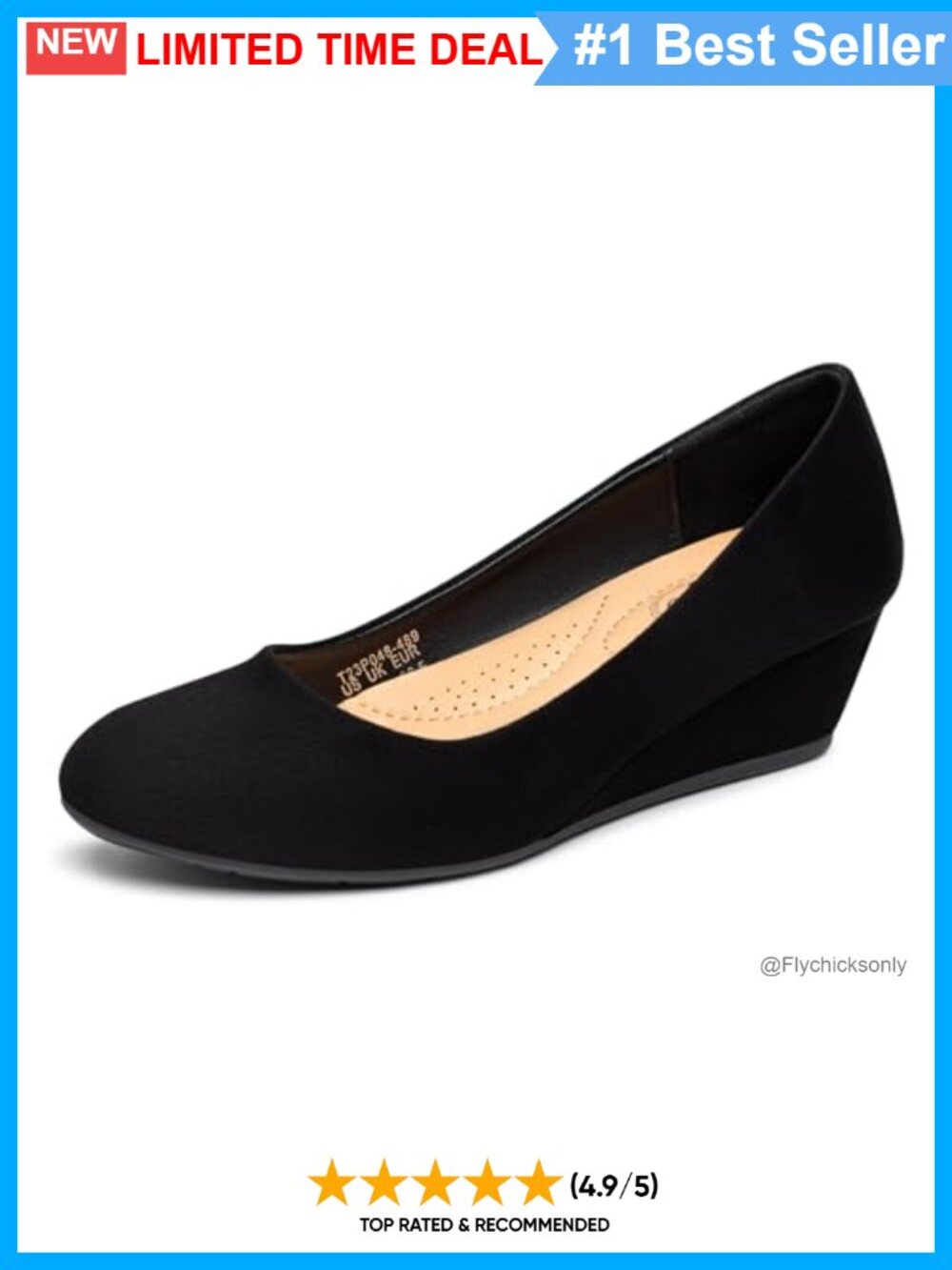 Wedge Heels 1.85 Inch Closed Round Toe Dress Pumps